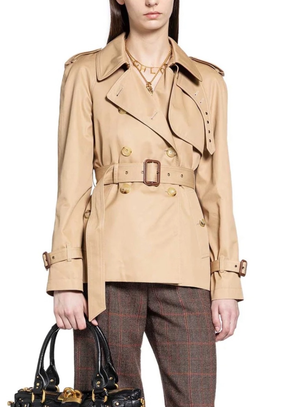 NWT Chloé Cropped Cotton Gabardine Trench Coat